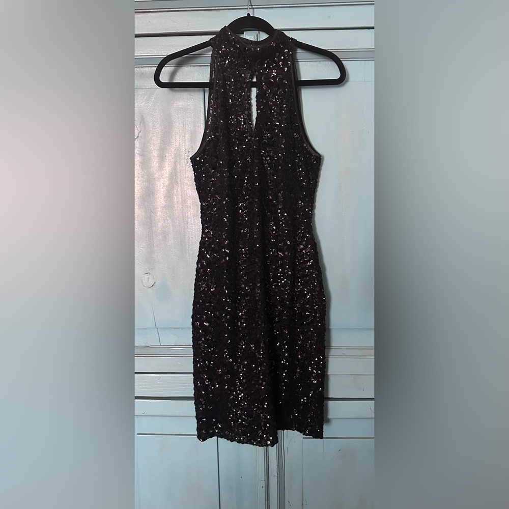 Ralph Lauren Black Sequin Midi Dress